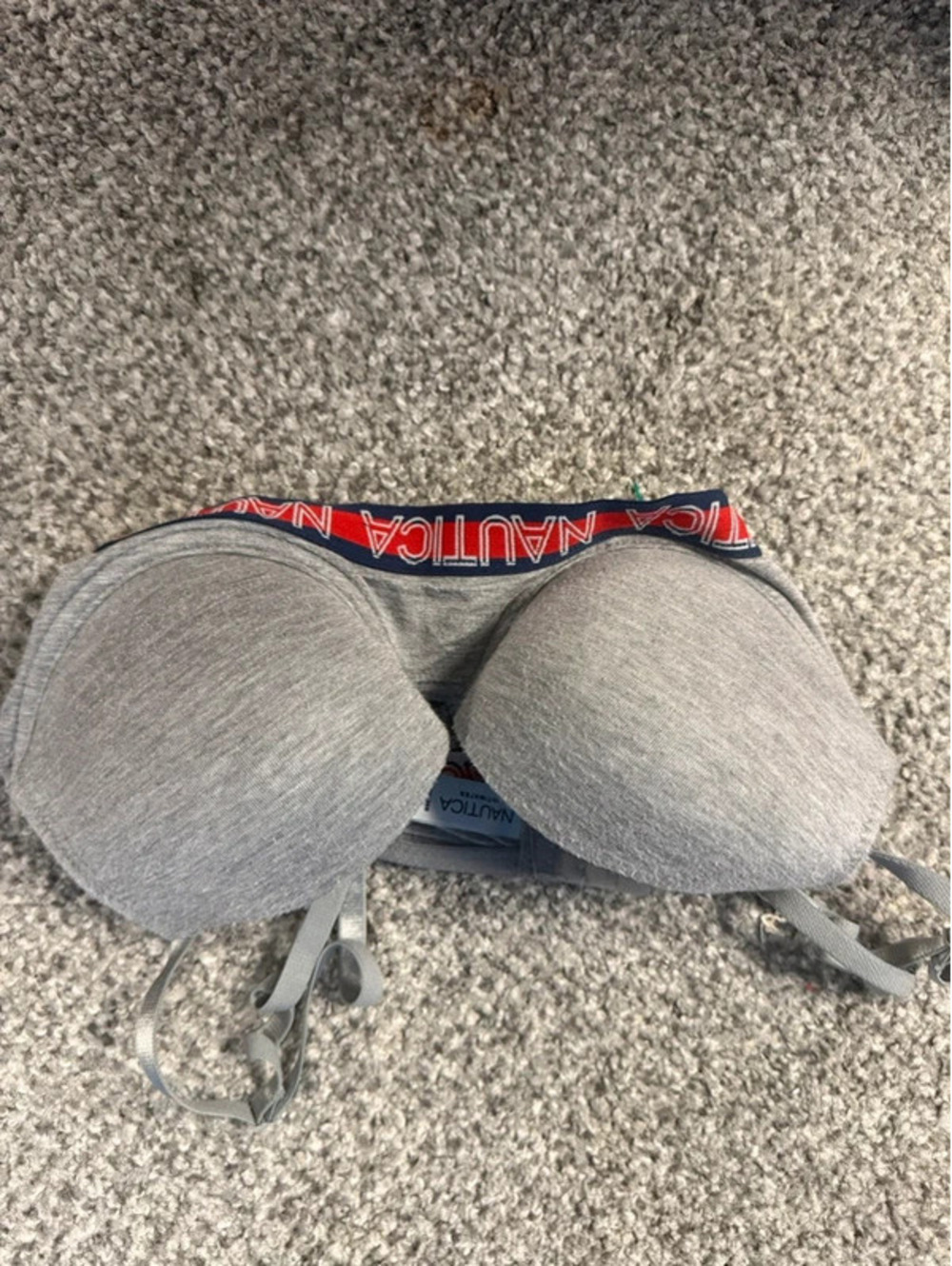 Nautica Intimates Light Gray Wireless Logo Band T-Shirt Bra Size 36B